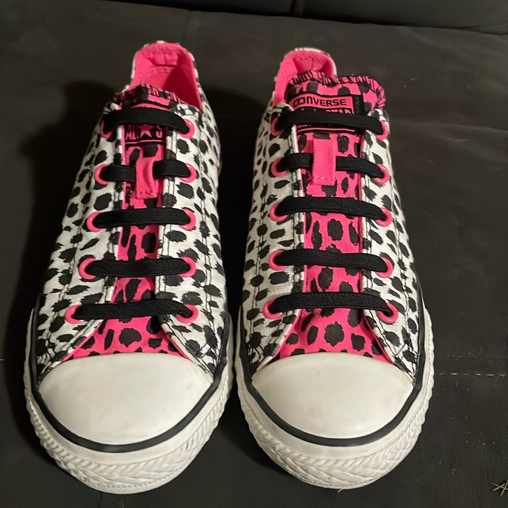Black & white with hot pink Converse